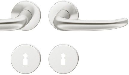 Handle set on round roses BB, door thickness 39-58 mm, aluminium F1