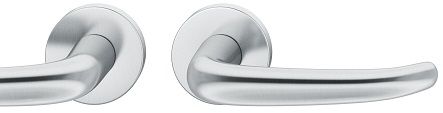 Handle set on round roses BAC, door thickness 39-58 mm, stainless steel matt