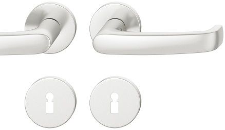 Handle set on round roses BB, door thickness 39-58 mm, aluminium F1