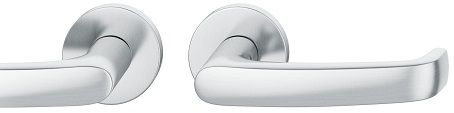 Handle set on round roses BAC, door thickness 39-58 mm, stainless steel matt