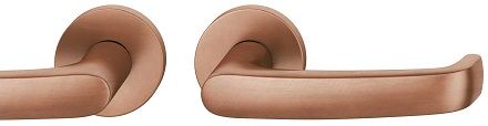 Handle set on round roses BAC, door thickness 39-58 mm, light bronze