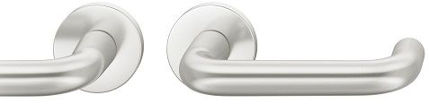 Handle set on round roses BAC, door thickness 39-58 mm, aluminium F1