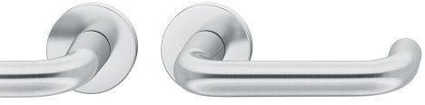 Handle set on round roses BAC, door thickness 39-58 mm, stainless steel matt
