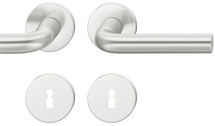 Handle set on round roses BB, door thickness 39-58 mm, aluminium F1