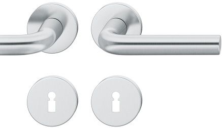 Handle set on round roses BB, door thickness 39-58 mm, stainless steel matt