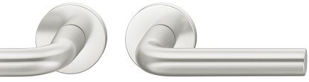 Handle set on round roses BAC, door thickness 39-58 mm, aluminium F1