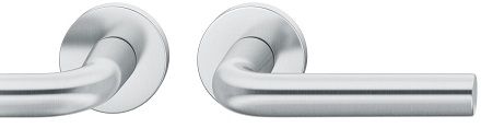Handle set on round roses BAC, door thickness 39-58 mm, stainless steel matt