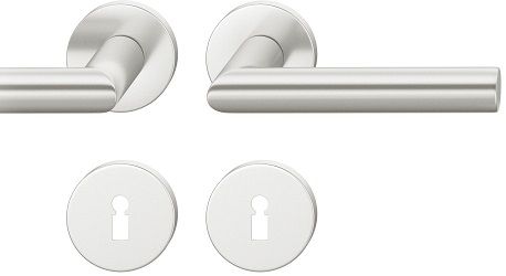 Handle set on round roses BB, door thickness 39-58 mm, aluminium F1