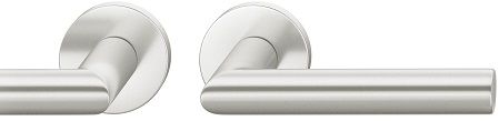 Handle set on round roses BAC, door thickness 39-58 mm, aluminium F1