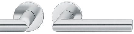 Handle set on round roses BAC, door thickness 39-58 mm, stainless steel matt