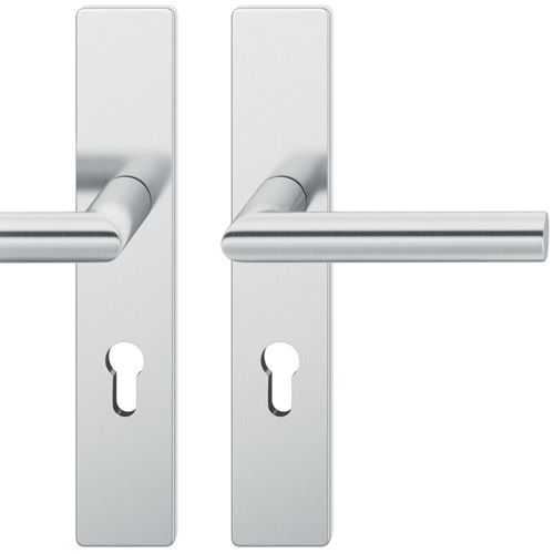 FSB 12 1076 handle set with backplates PZ 72mm, stainless steel