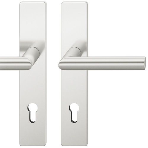 FSB 12 1076 handle set with backplates PZ 92mm, aluminium anodized natural F1