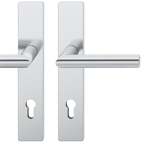 FSB 12 1076 handle set with backplates PZ 92mm, stainless steel