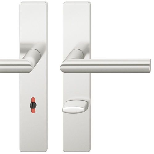FSB 12 1076 handle set with backplates WC 78mm, aluminium anodized natural F1
