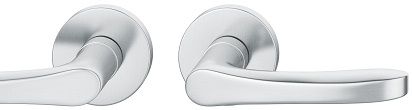 Handle set on round roses BAC, door thickness 39-58 mm, stainless steel matt