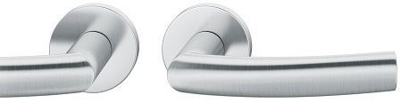 Handle set on round roses BAC, door thickness 39-58 mm, stainless steel matt