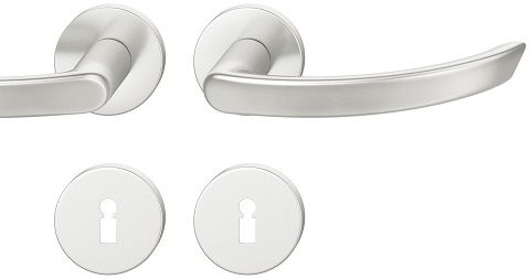 Handle set on round roses BB, door thickness 39-58 mm, aluminium F1