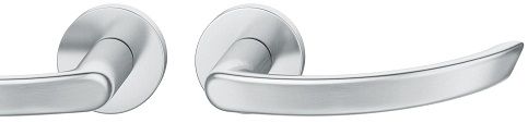 Handle set on round roses BAC, door thickness 39-58 mm, stainless steel matt
