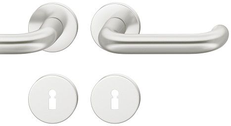 Handle set on round roses BB, door thickness 39-58 mm, aluminium F1