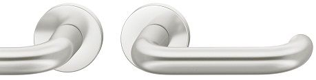 Handle set on round roses BAC, door thickness 39-58 mm, aluminium F1