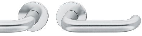 Handle set on round roses BAC, door thickness 39-58 mm, stainless steel matt