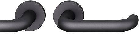 Handle set on round roses BAC, door thickness 39-58 mm, aluminium black 0810