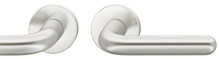 Handle set on round roses BAC, door thickness 39-58 mm, aluminium F1