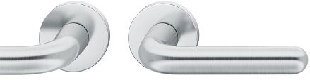 Handle set on round roses BAC, door thickness 39-58 mm, stainless steel matt