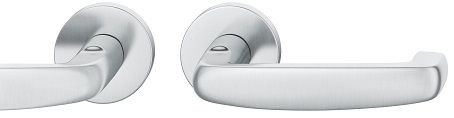 Handle set on round roses BAC, door thickness 39-58 mm, stainless steel matt