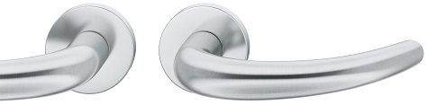 Handle set on round roses BAC, door thickness 39-58 mm, stainless steel matt