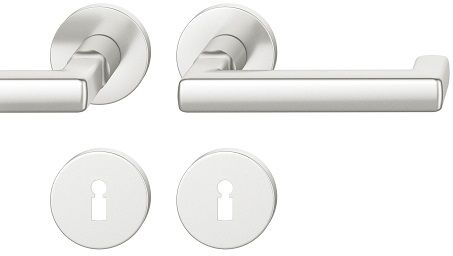 Handle set on round roses BB, aluminium F1