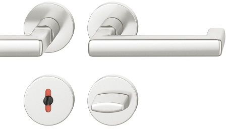 Handle set on round roses WC, aluminium F1
