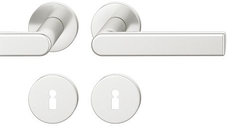 Handle set on round roses BB, door thickness 39-58 mm, aluminium F1