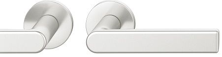 Handle set on round roses BAC, door thickness 39-58 mm, aluminium F1