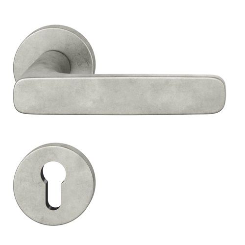 Handle set on round roses PZ, door thickness 39-58 mm, aluminium natural 013