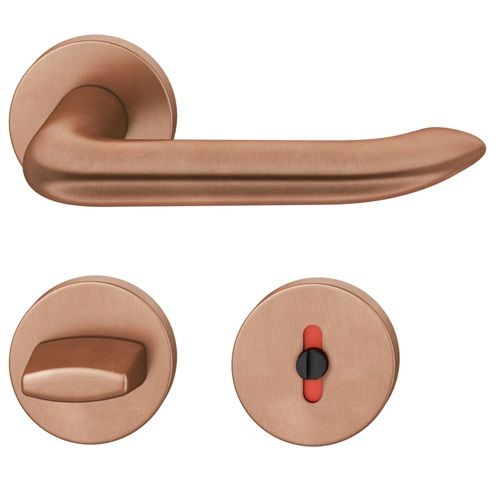 Handle set on round roses WC, bronze