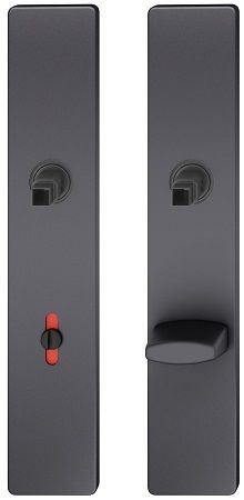 Long backplate FSB 14 1410 ASL WC/78, aluminium black S8 textured matt