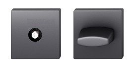 Nelinurkne WC-rosettide paar koos stopperiga, ilma värvinäidikuta, must S8