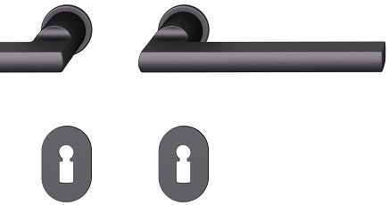 Plug-in handle set BB, alu S8 black