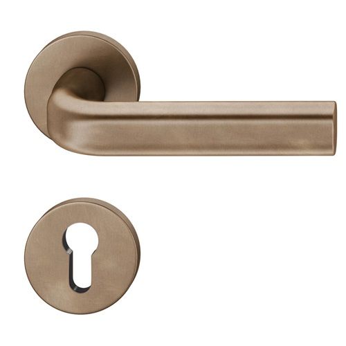 Handle set on round roses PZ, dark bronze