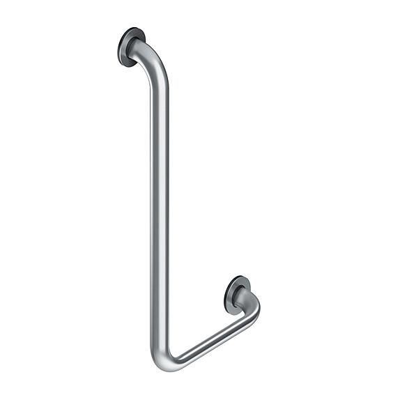Angled rail 90° for bathrooms, 300x600x36/22mm, stainless steel, left