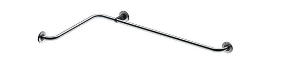 Corner support rail for bathrooms, 528x975mm, matt stainless steel, left