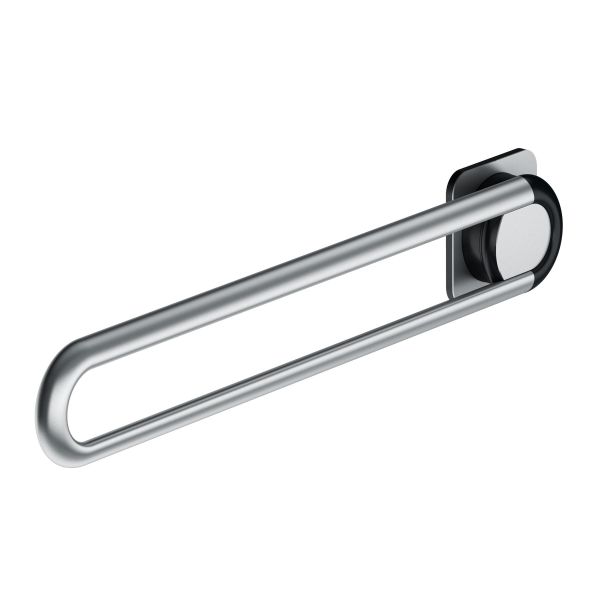 Drop-down support rail 980mm, for fitting side-on, matt stainless steel, right