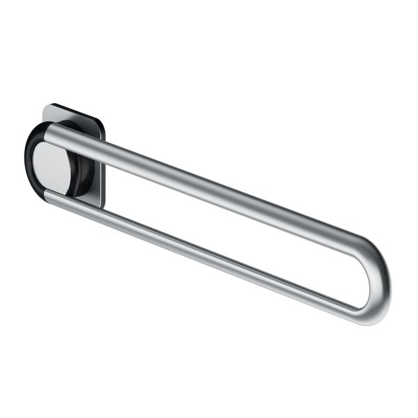 Drop-down support rail 980mm, for fitting side-on, matt stainless steel, left