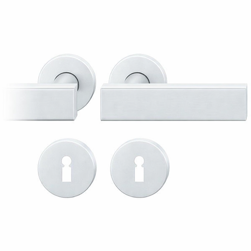 Handle set on round roses BB, door thickness 39-58 mm, aluminium F1