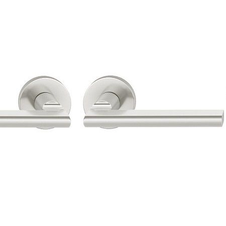 Handle set on round roses. BAC, door thickness 39-58 mm, aluminium F1