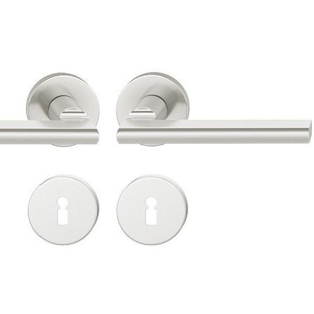 Handle set on round roses BB, door thickness 39-58 mm, aluminium F1