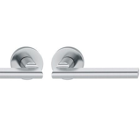 Handle set on round roses BAC, door thickness 39-58 mm, stainless steel matt