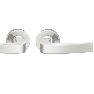 Handle set on round roses BAC, door thickness 39-58 mm, aluminium F1