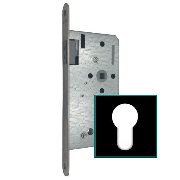 116-1/2-PZ 55/72-20 magnetlukk, esiplaat - roostevaba teras, must